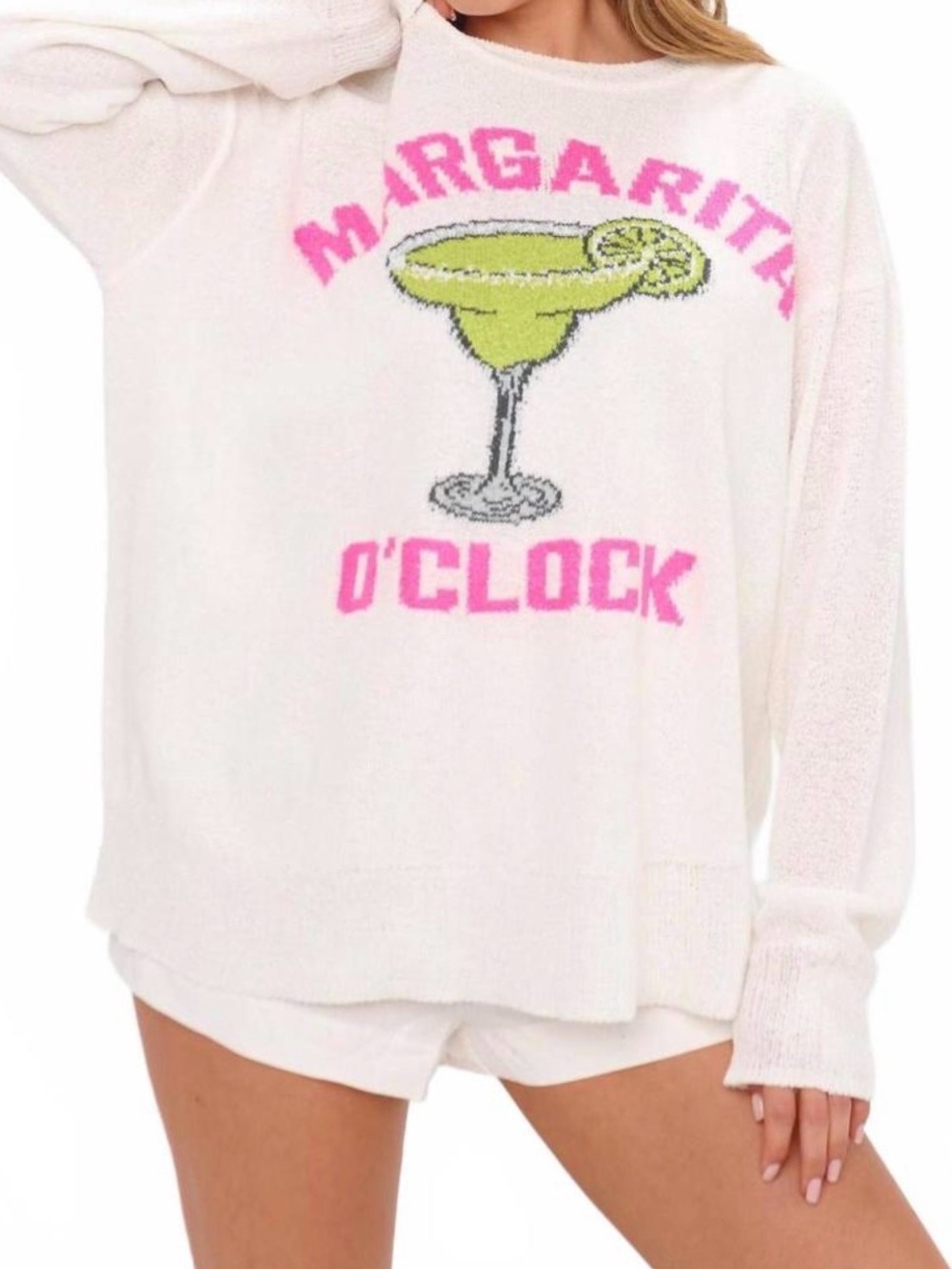 Show Me Your Mumu Woodsy Sweater Margarita O'Clock Knit Women's Size L NWT White